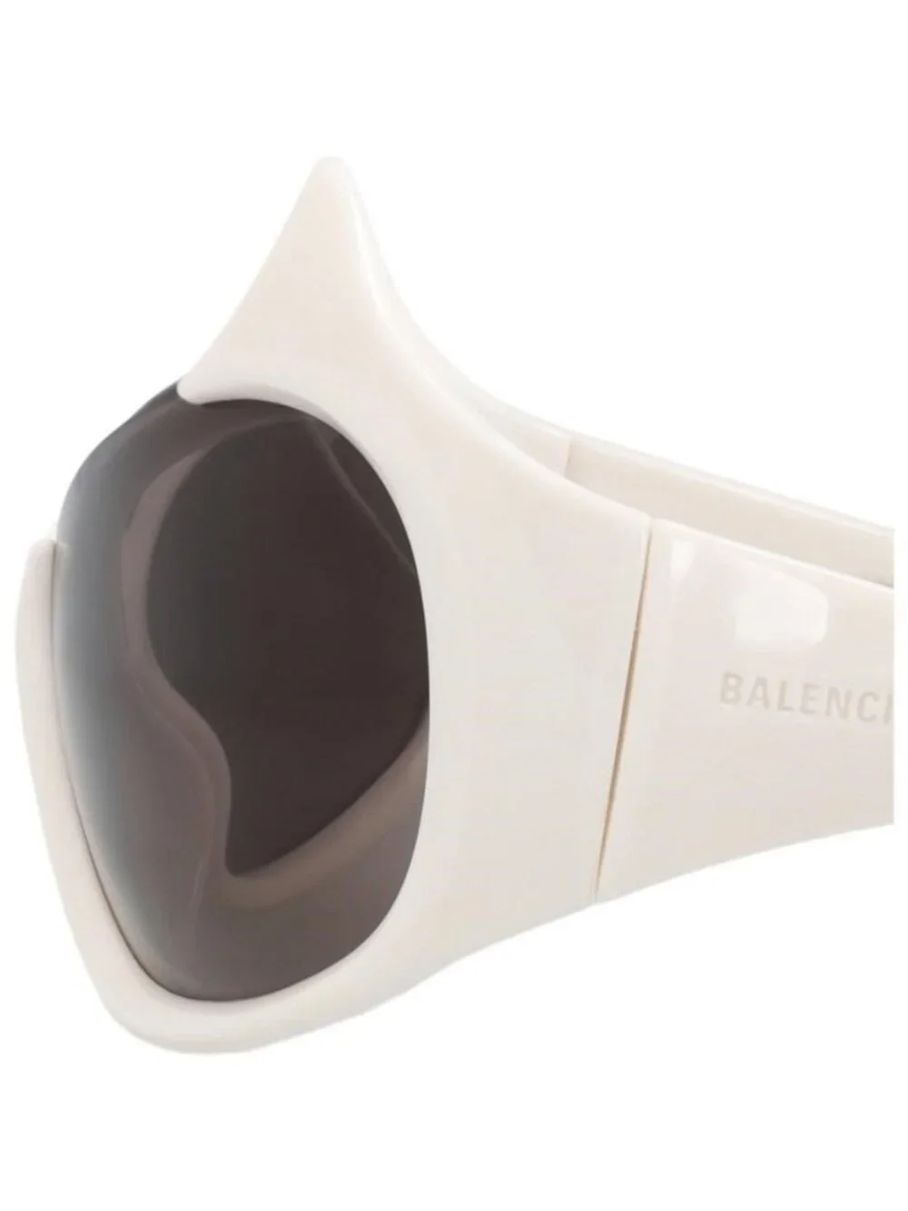 New Balenciaga Womens Shield/Wrap Ivory Ivory Grey Fashion Designer Sunglasses
